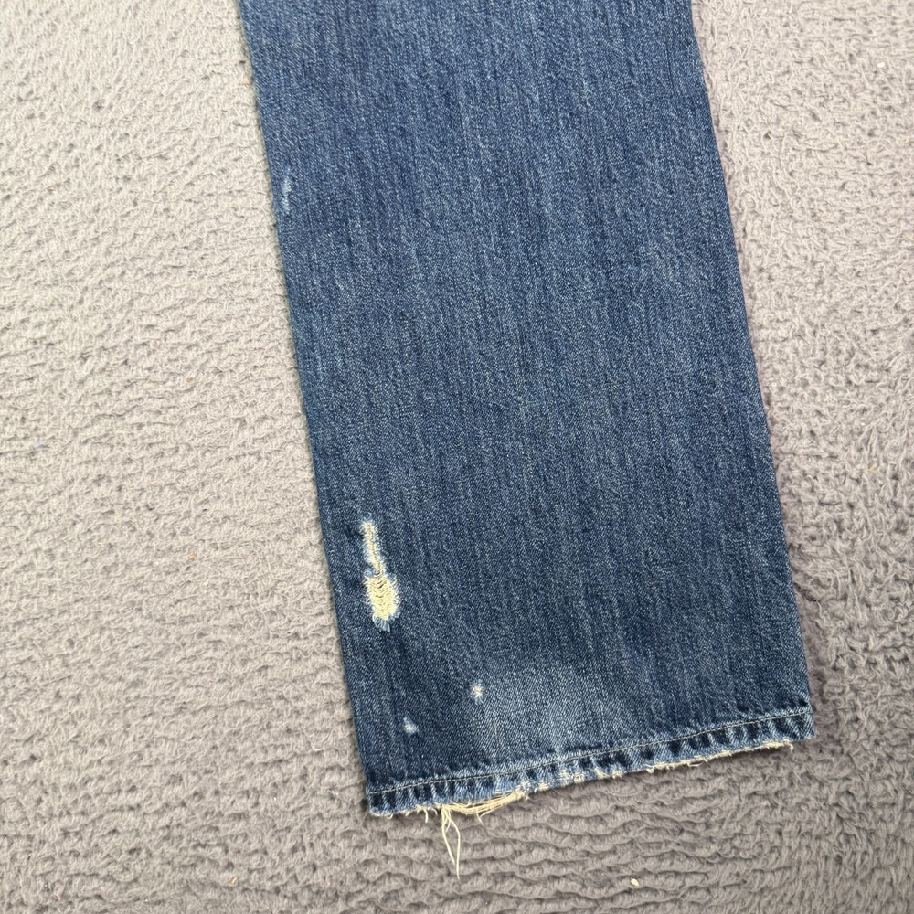 Polo Ralph Lauren Vintage 67 Distressed Jeans Mens 34x29 Blue Denim Washed - Picture 7 of 13